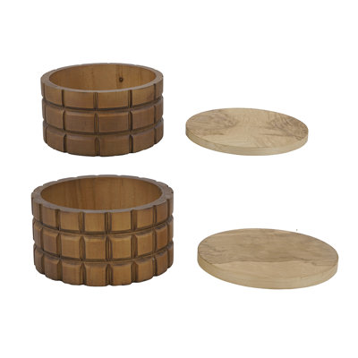 Boîte en bois S / 2 L: 9,5 x 9,5 x 5,5 po S: 8 x 8 x 4,5 po