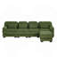 Canapé modulaire respirant en velours côtelé 4 places avec coussins de soutien épais et 1 repose-pieds-133466663