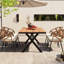 Extérieur élégant avec chaises en PE et table contemporaine-1823667936