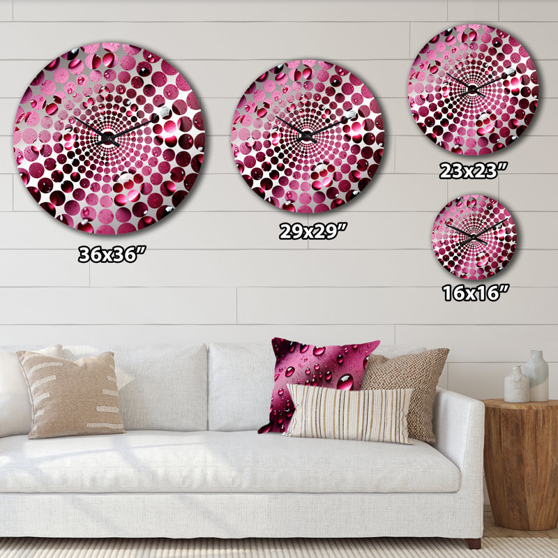 Horloge murale rose Kailee, Très grand