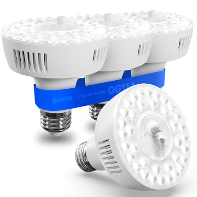 Barrina Orbgrow Og11a Grow Light Bulbs For Indoor Plants, 5000k 44w(4 X 11w, 400 Watt Equiv), E26 Plant Light Bulb, Full Spectrum For Seeds And Greens, 4 Packs, White