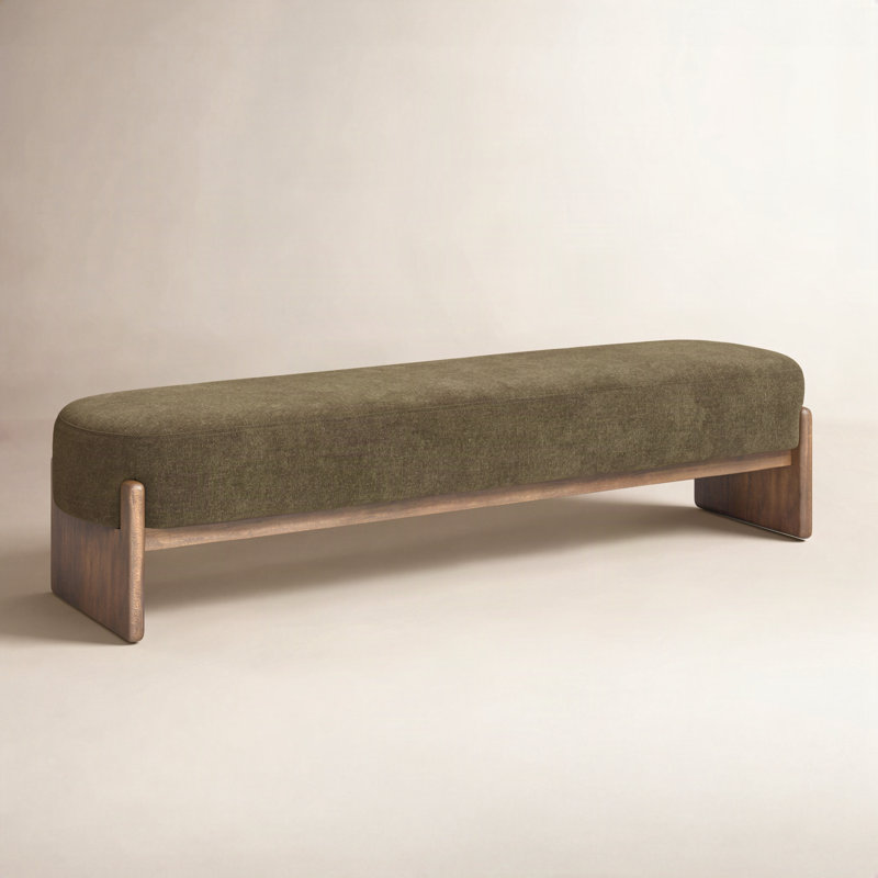 Kirby Accent Bench, Sutton Olive Acrylic, 20.5" H x 75.5" W x 20.5" D