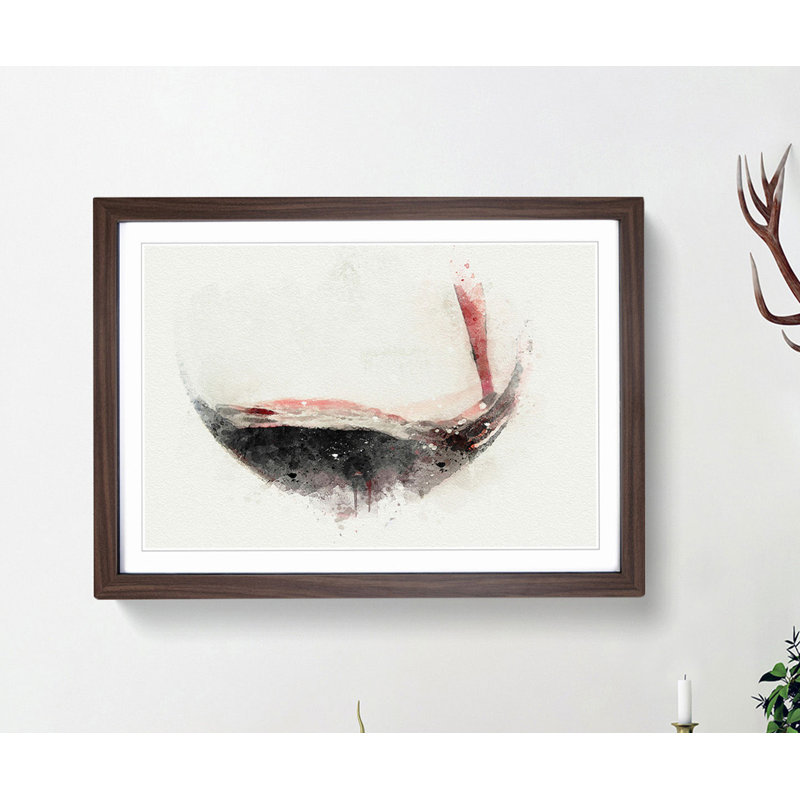 Pouring of the Red Wine in Abstract - Framed Print, 60cm H x 91cm W x 2cm D, Walnut