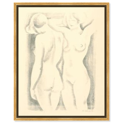 Bathing Ladies Canvas Vintage Classic Portrait by Art Remedy