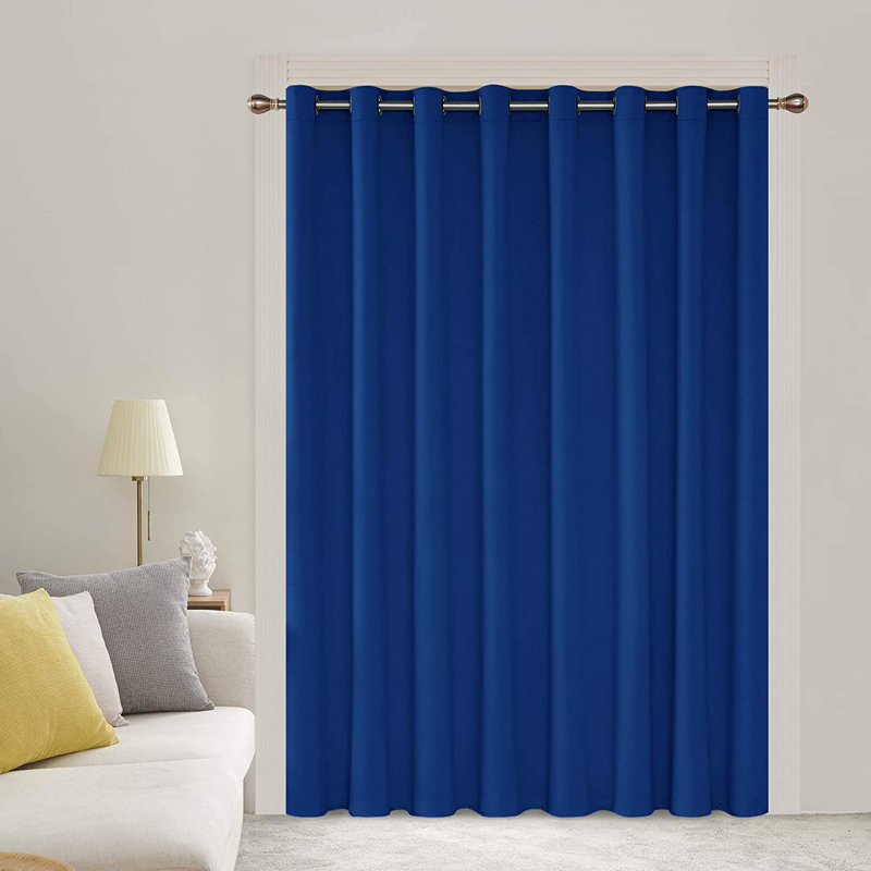 Cassandry Room Darkening Curtain Single Panel, 80" W x 84" L, Royal Blue