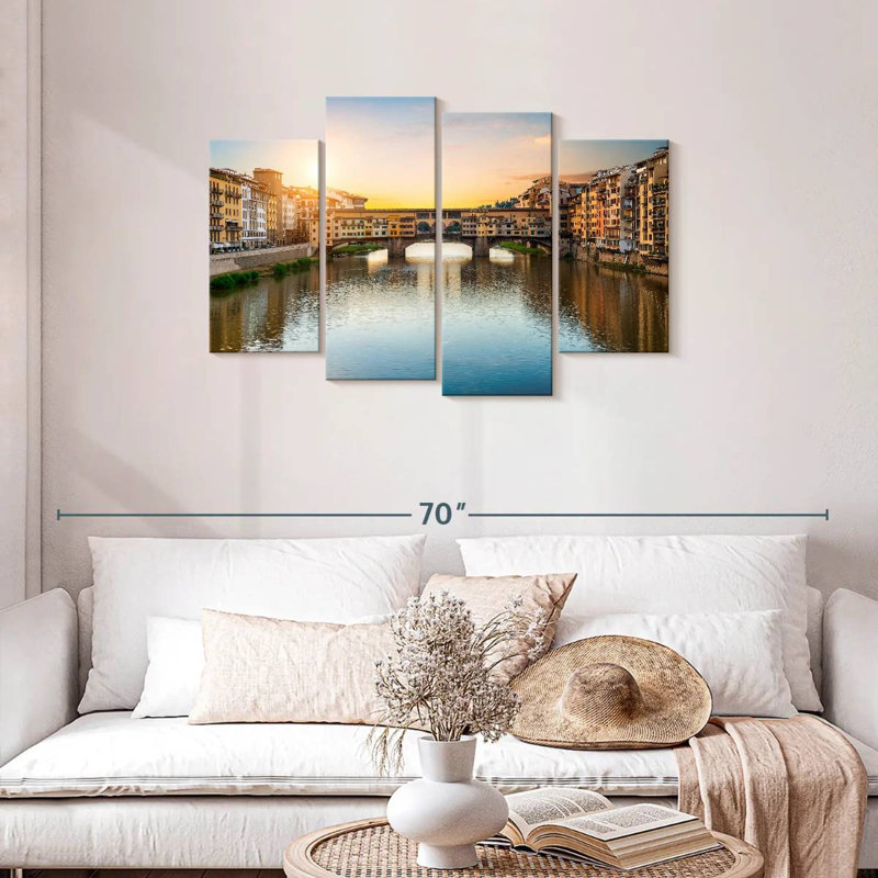 Lilie Ponte Vecchio Bridge, H 27 po x l 43 po