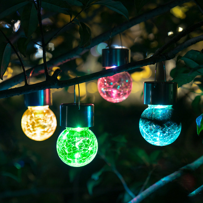 Lampe sur pied d'extérieur à énergie solaire intégrée à changement de couleur 5,2 po à DEL