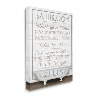 «Rustic Bathroom Rules Bath» par Elizabeth Tyndall
