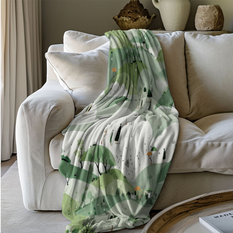 Green Rain - 1 pièce Sherpa Premium, L 80 po x l 60 po