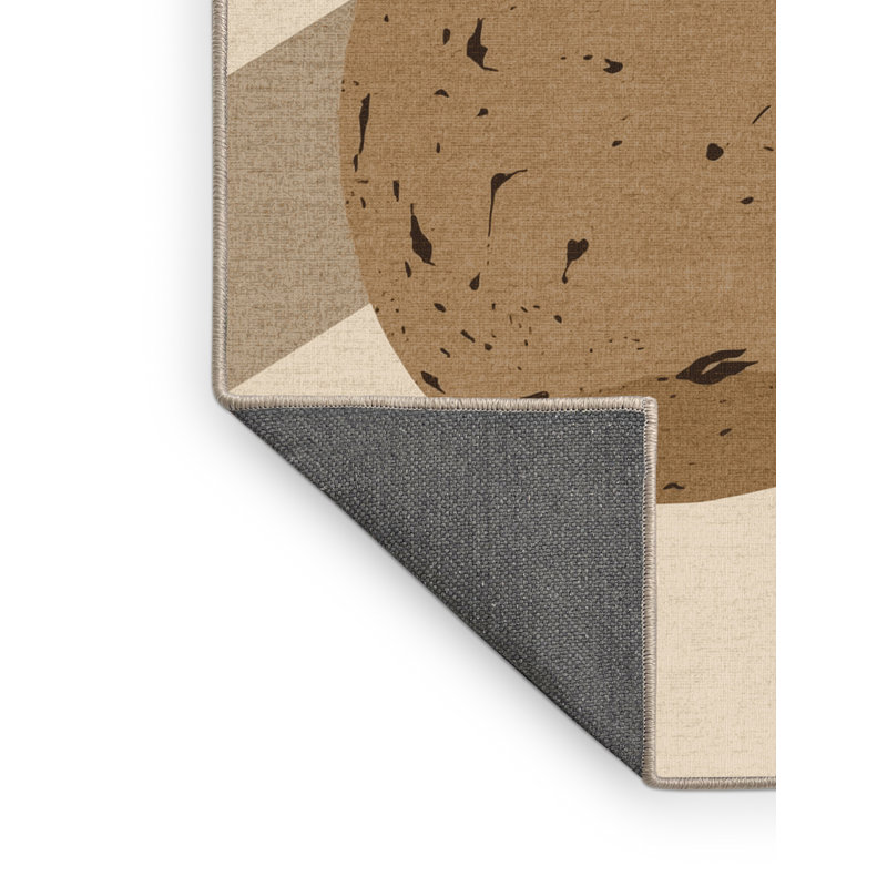 Soft Plush Nyack Potato Rustic Area Rug in Beige – Beige Binding, 2x4