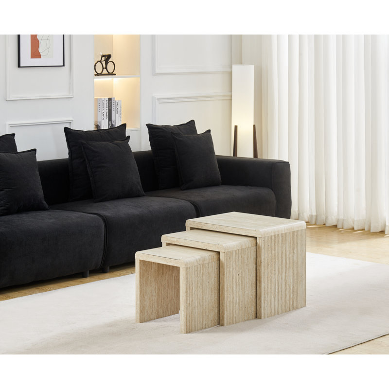 3 - Piece Living Room Table Set, Cream