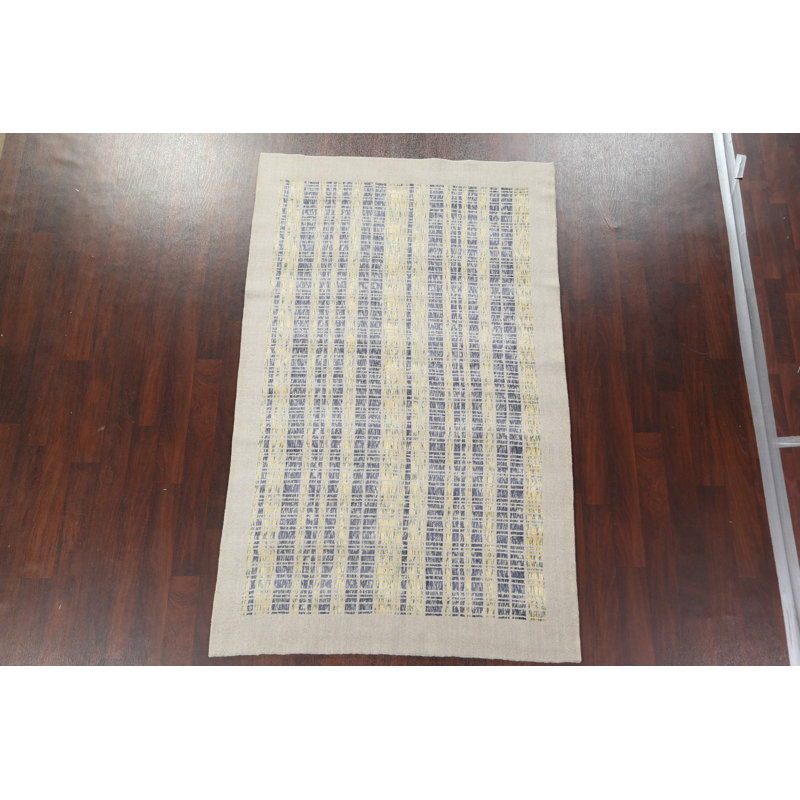 Tapis contemporain en laine noué à la main 5 x 8
