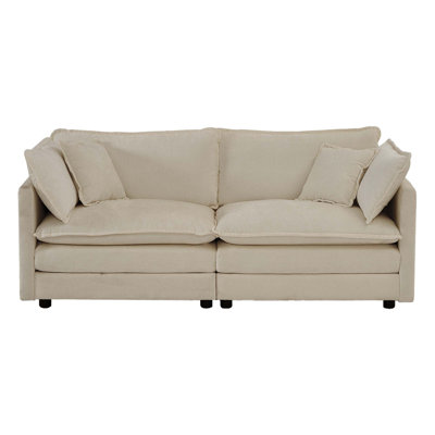 4-Piece Upholstered Sectional Sofa With 2 Ottomans