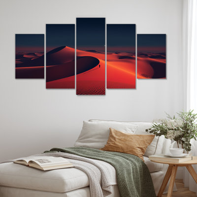 «Red Desert Twilight Photo II - Desert Multipanel», ensemble d'art mural