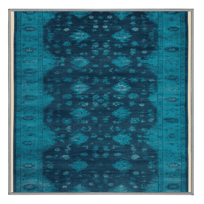 Machine Washable Overdyed Green Area Rug
