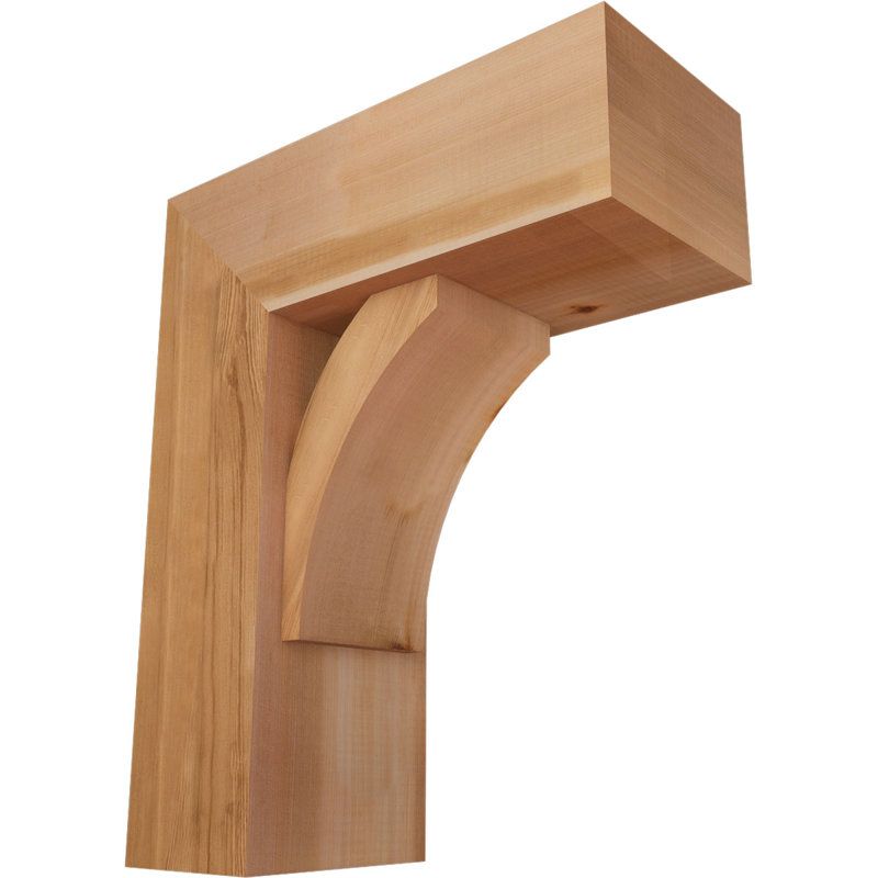 Thorton Block Bracket with Offset Brace, 22 x 18, 7 1/2"W Western Red Cedar (Smooth)