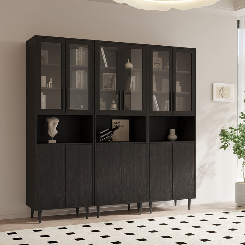 71.4" Tall Bookcase, Storage and Display Bookshelf for Home Office and Living Room, Black