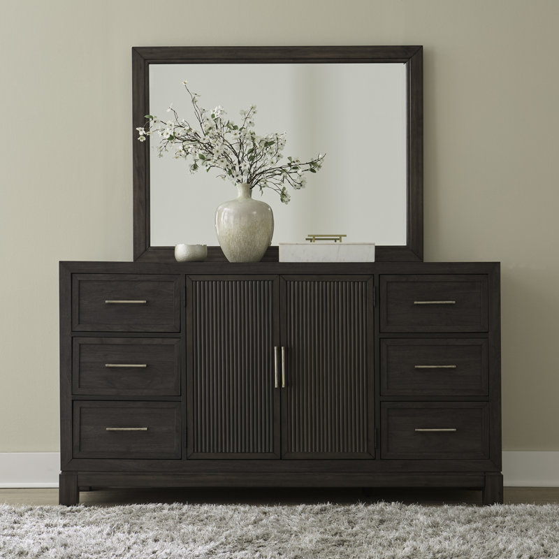 Keniston 2 Door 6 Drawer Dresser & Mirror Bedroom Set