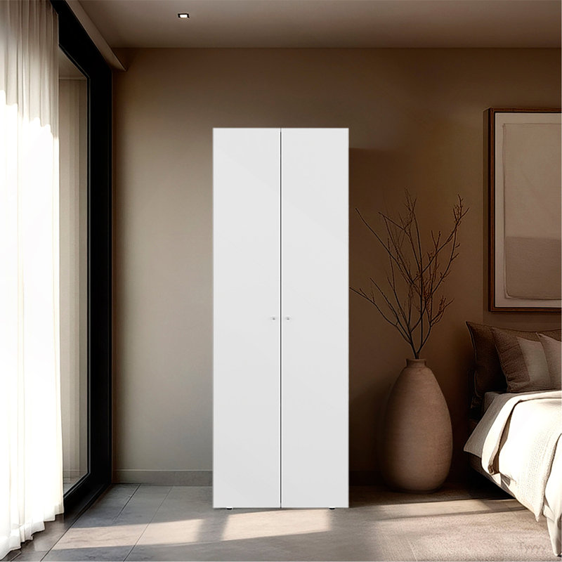 Grande armoire-penderie blanche à 2 portes, Blanc