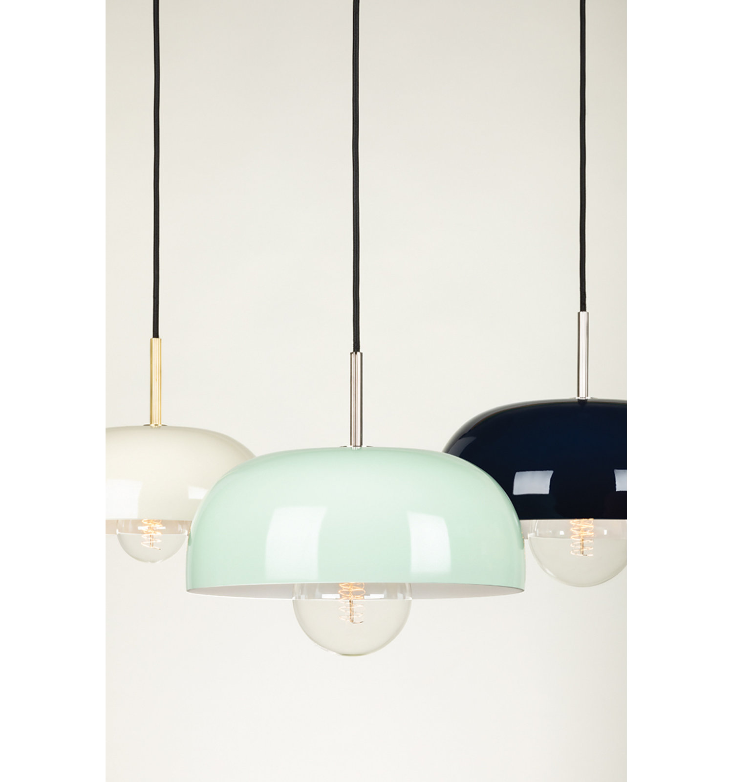 Avery Single Light Pendant, Mint, Polished Nickel, 4.25" H x 11" W x 11" D