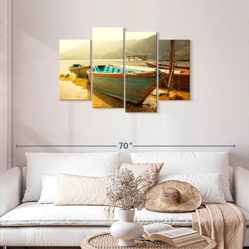 Mehar, promenade en bateau népalais, H 27 po x l 43 po