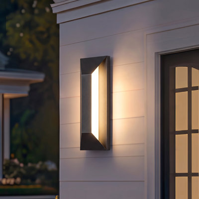 Modern Black Iron LED Outdoor Wall Sconce