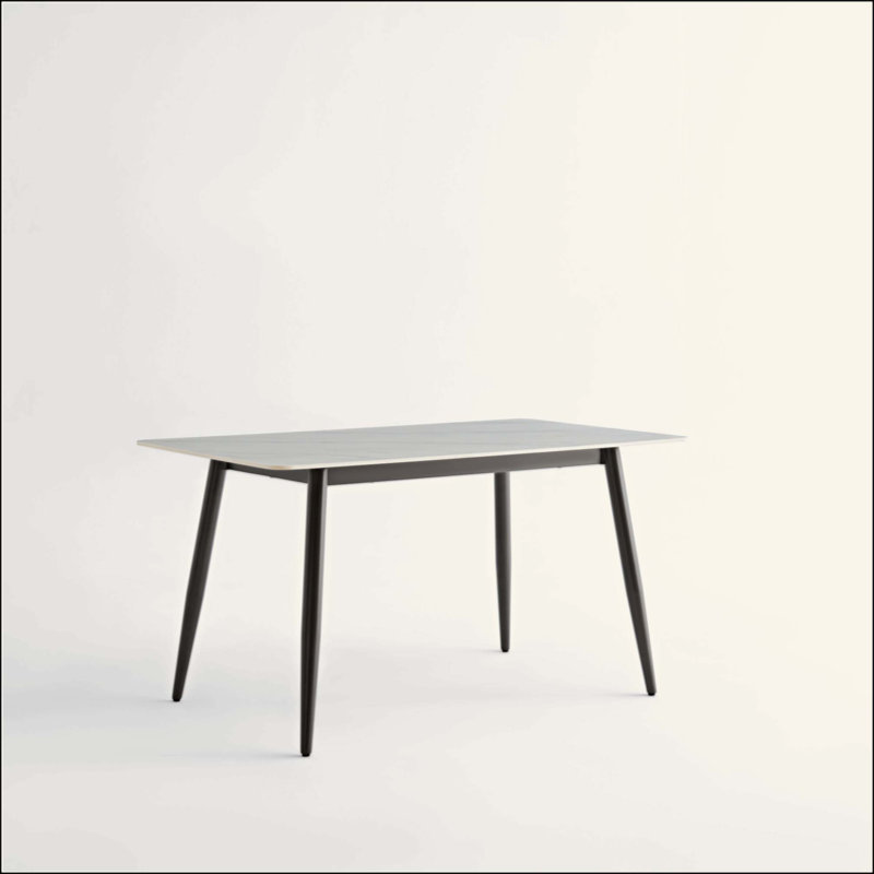 Grande table rectangulaire avec base en métal solide et moderne