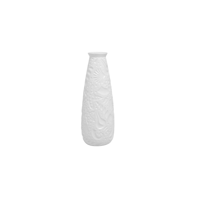 Vase en céramique à finition brillante blanc