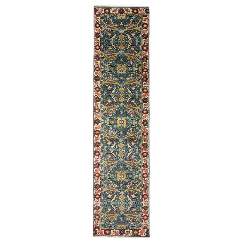 Tapis bleu sarcelle Serapi Heritage 2 pi 6 po x 11 pi 11 po