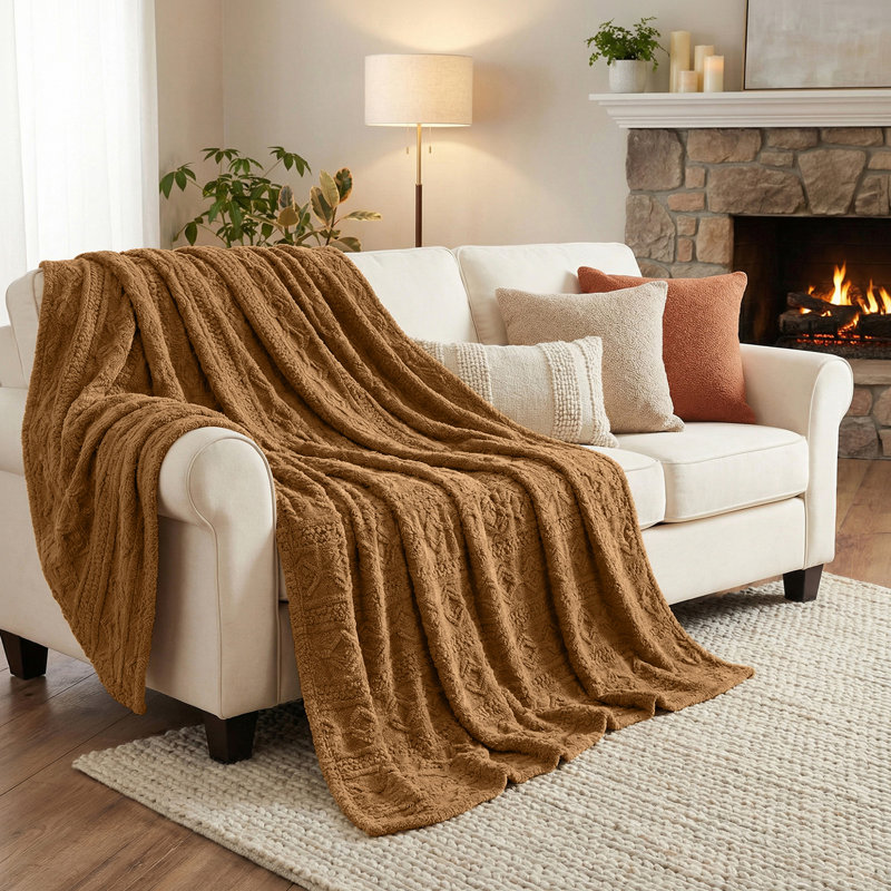 Literie moelleuse Boho, Double/Grand, Chameau