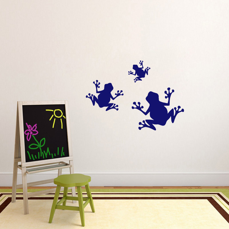 Ensemble d'adhésif décoratif 3 pièces grenouilles, Bleu marine