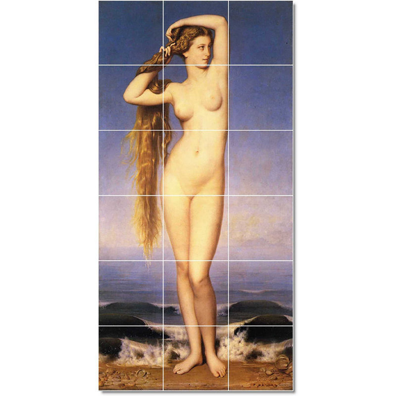 24" x 48" Ceramic Painting Decorative Mural Tile 8" x 8", Eugene Amaury Duval Nude Painting W22021