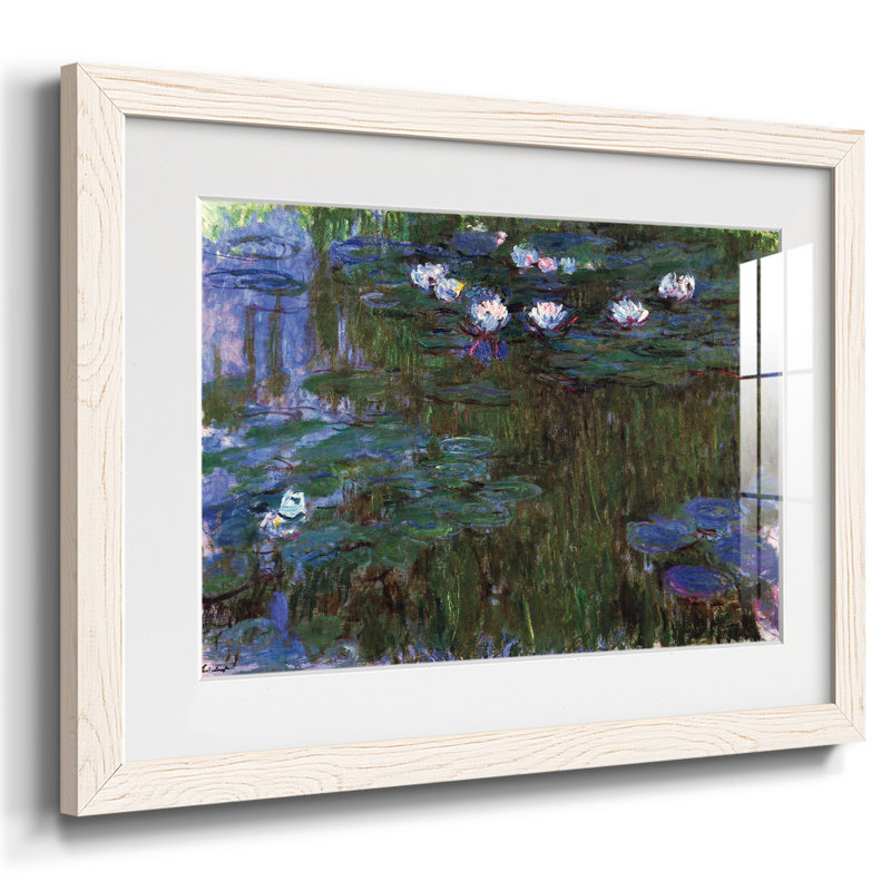 «Water Lillies # 3» par Monet, reproduction d'art encadrée, Blanc, H 14 po x l 20 po x P 1,5 po