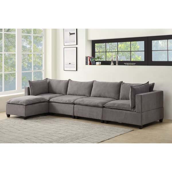 Wade Logan® Belvidera 5 - Piece Upholstered Sectional | Wayfair