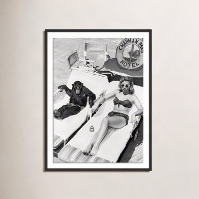 Amadeo "Woman Sunbathing with Chimpanzee" Print