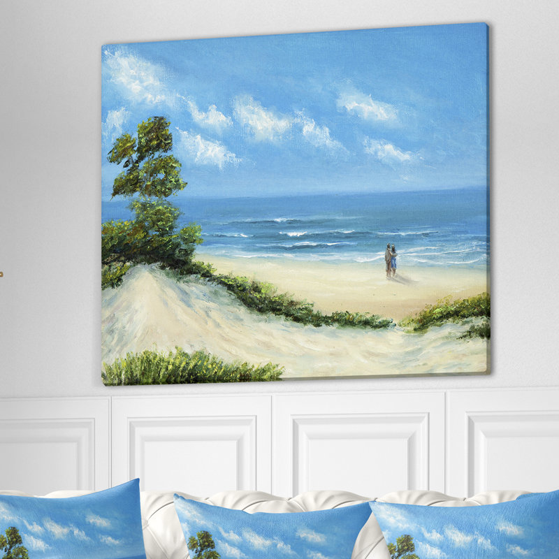 Couple at the Beach - Reproduction de photo sur toile tendue, H 30 po x l 40 po x P 1,5 po