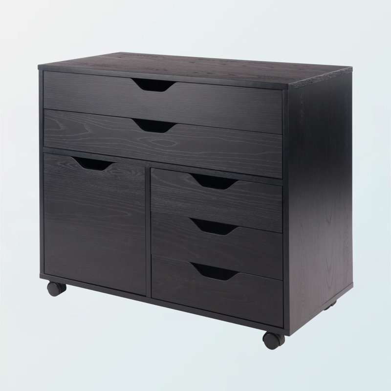 Armoire mobile multi-rangement Holthaus, Noir