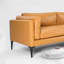 Causeuse coussin orange en cuir véritable-1754149542