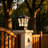 Vintage Solar Outdoor Post Light With Remote, 17.3" H Waterproof Lantern With 4 Color Modes, E26 Base-920957022