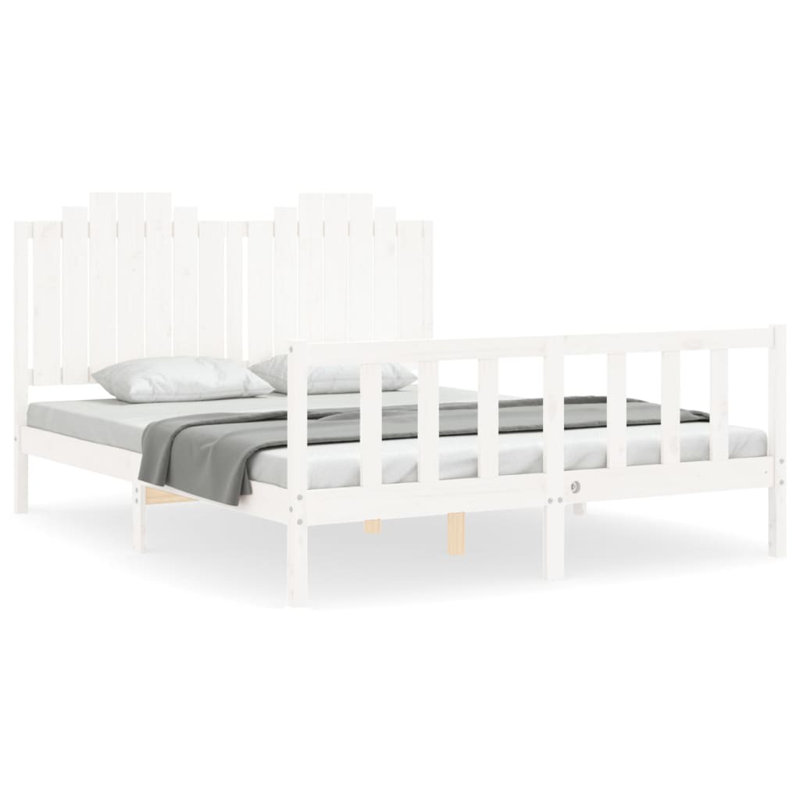 Bed Frame with Headboard, Black, 200 x 200cm