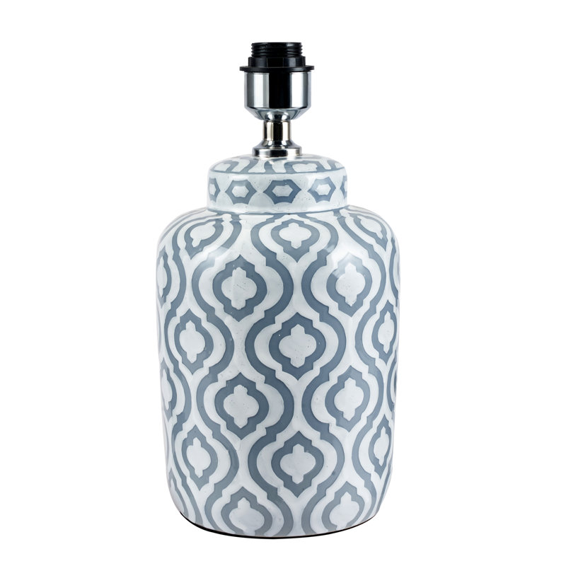 Ophir Ceramic Lamp Base Lamp, Grey/White