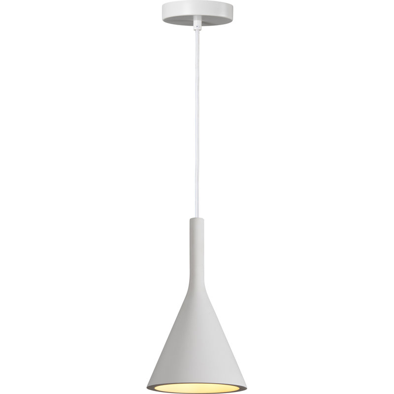 Luminaire suspendu conique à 1 lumière, Blanc
