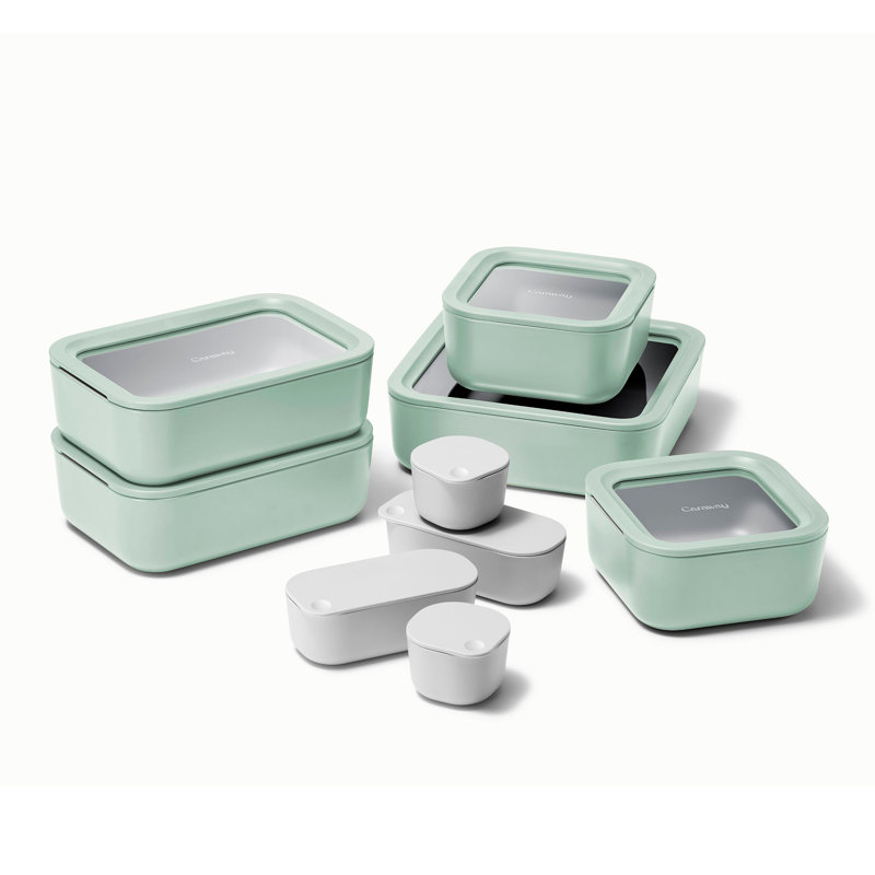 Caraway 14Pc Glass Food Storage Set, Mist