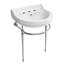 Console Whitehaus de 22 po avec cuve semi-circulaire, repose-pieds en laiton massif et porte-serviettes à l'avant-116863425-116863421