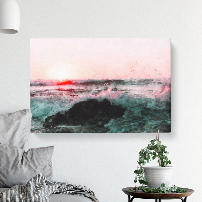 Ocean Splash - Wrapped Canvas Print, 60cm H x 91cm W x 3cm D