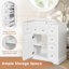 Meuble-lavabo 36 po sans lavabo, base d'armoire seulement, une armoire et six tiroirs, blanc-1132028804