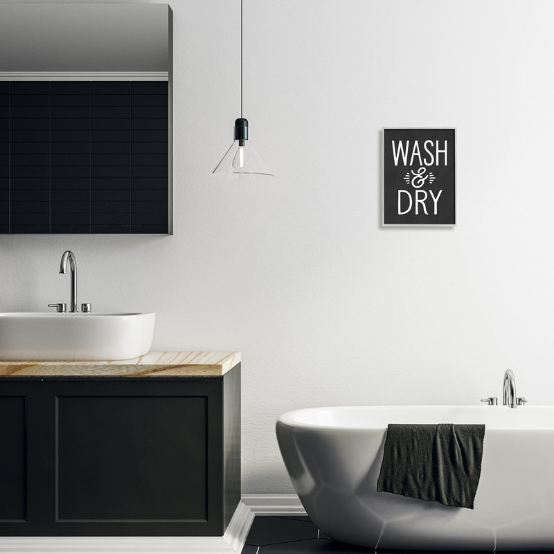 «Wash And Dry», phrase de nettoyage rétro, H 14 po x l 11 po, Estampe numérique Farmhouse