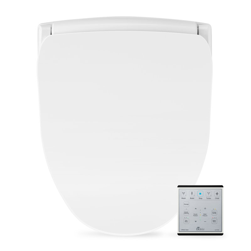 White Round Electric Bidet Toilet Seat with Remote Control
