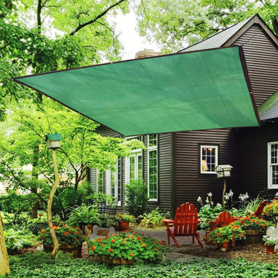 Grand tissu rectangulaire d'extérieur en forme de parasol d'extérieur, 85 à 90% de bâche imperméable aux rayons UV pour la cour, la piscine, les bords renforcés
