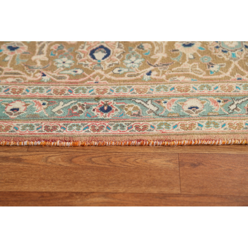 Tapis unique en laine noué à la main de 9 pi 8 po x 12 pi 6 po des années 1960 Shoniqua